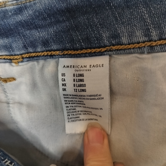 American Eagle Curvy Hi Rise Jegging Next Level Stretch Size 8L classic casual - Picture 6 of 8